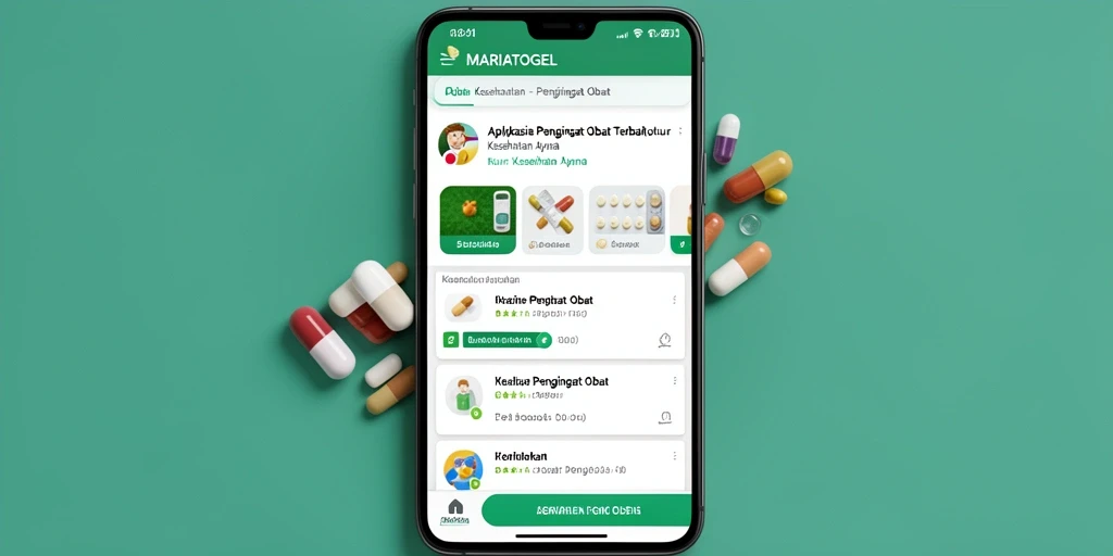 Tampilan antarmuka MARIATOGEL untuk pengingat obat yang efisien.