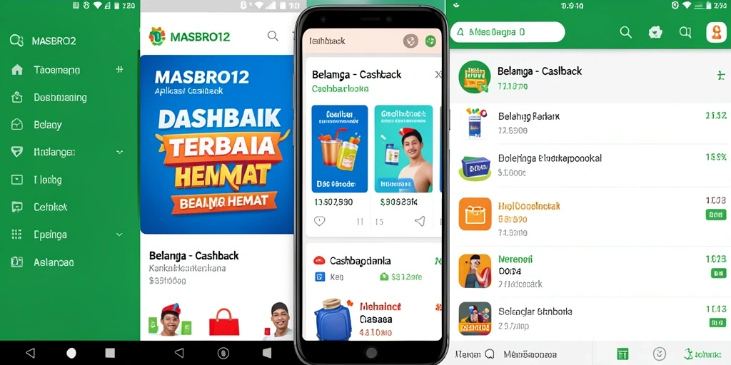 Tampilan antarmuka MASBRO12 dengan fitur cashback yang menarik.