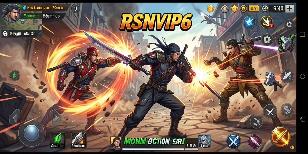 Antarmuka menarik dengan aksi tempur yang seru dalam RSNVIP6.