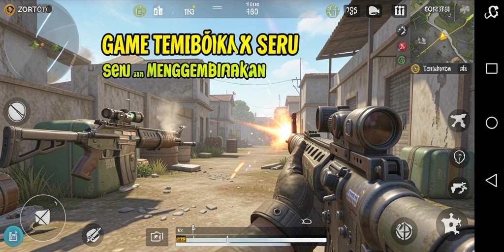 Tampilan antarmuka ZORTOTO yang menarik dengan fitur Tembak Senjata.