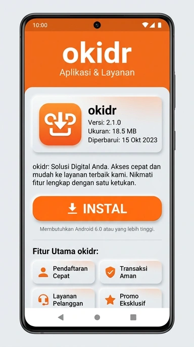 Tampilan halaman APK okidr