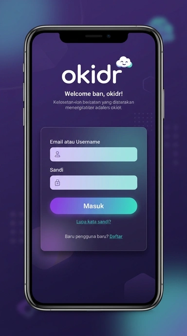 Tampilan halaman login okidr